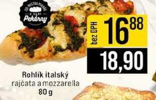 Rohlík italský rajčata a mozzarella 80g 