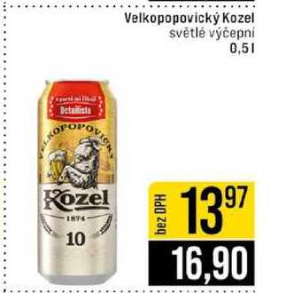 Velkopopovický Kozel světlé výčepní 0,5l