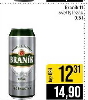 Braník 11 světlý ležák 0,5l