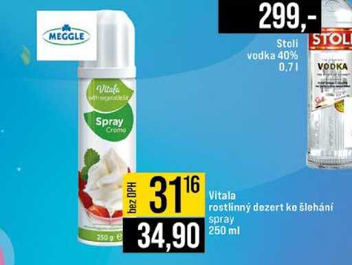 Vitala rostlinný dezert ke šlehání spray 250 ml
