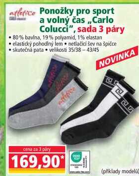 Ponožky pro sport a volný čas ,,Carlo Colucci", sada 3 páry