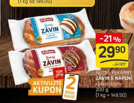 ZÁVIN S NÁPLNÍ různé druhy 200 g 