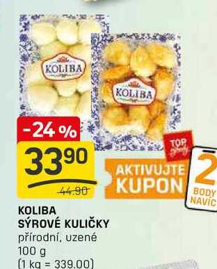 KOLIBA SÝROVÉ KULIČKY přírodní, uzené 100 g 