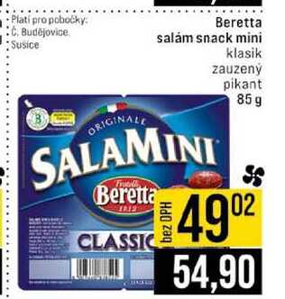 Beretta salám snack mini klasik zauzený pikant 85g