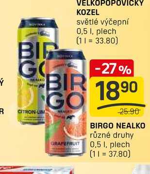 BIRGO NEALKO různé druhy 0,5l, plech