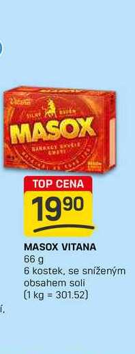 MASOX VITANA 66 g 6 kostek, se sníženým obsahem soli 