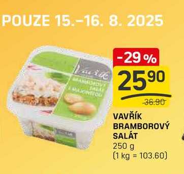 VAVŘÍK BRAMBOROVÝ SALÁT 250 g 
