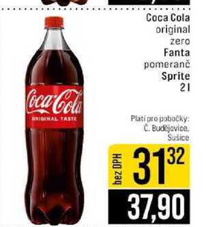 Coca Cola original zero Fanta pomeranč Sprite 2l