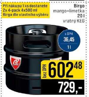 Birgo mango+limetka 20l