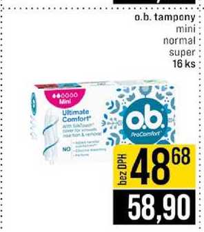 o.b. tampony mini normal super 16 ks 
