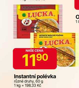 LUCKA Instantní polévka různé druhy, 60 g 