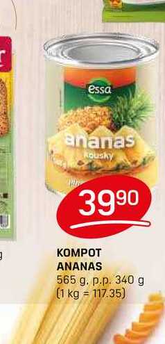 KOMPOT ANANAS 565 g. p.p. 340 g