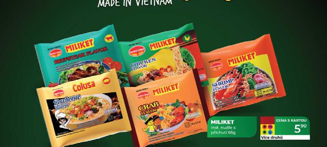 MILIKET inst. nudle s příchutí 65g  
