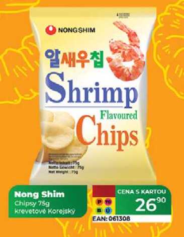 Nong Shim Chipsy 75g krevetové Korejský 