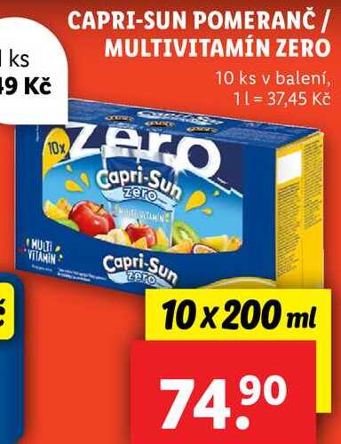 CAPRI-SUN POMERANČ/MULTIVITAMÍN ZERO, 10x 200 ml