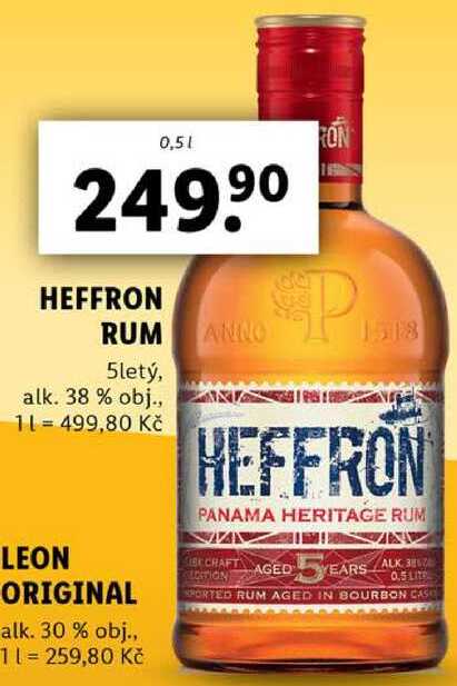 HEFFRON RUM, 0,5 l