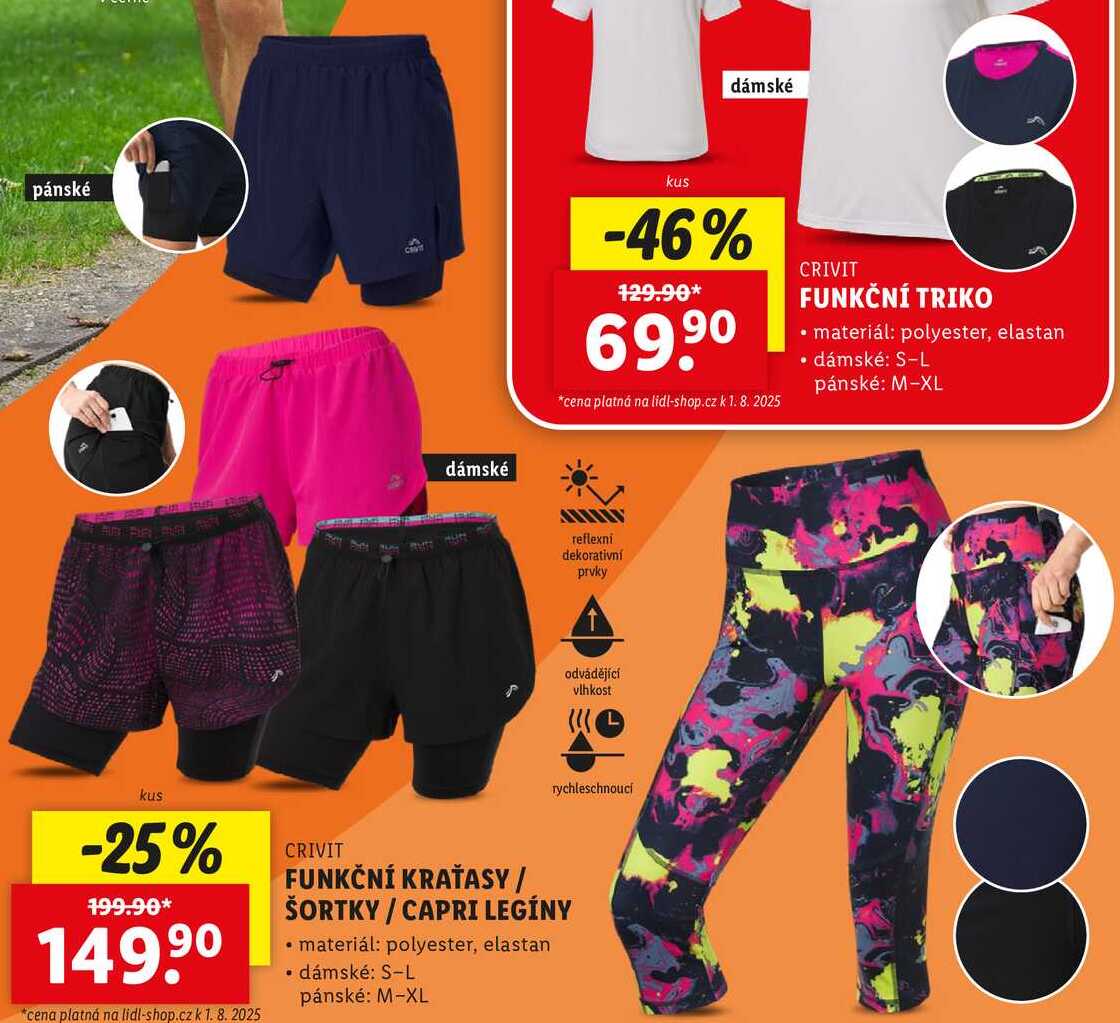 FUNKČNÍ KRAŤASY/ŠORTKY/CAPRI LEGÍNY