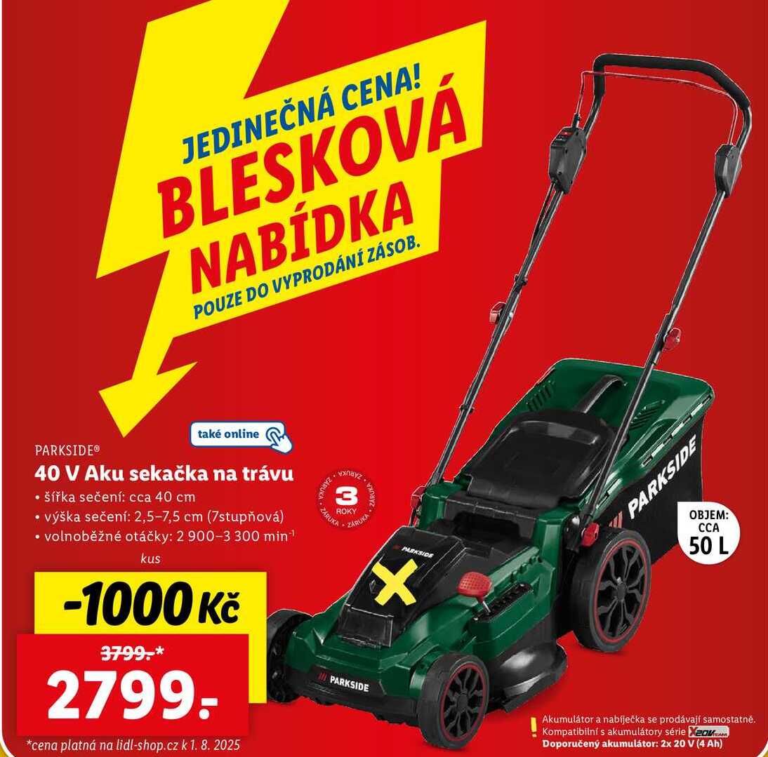 40 V Aku sekačka na trávu 