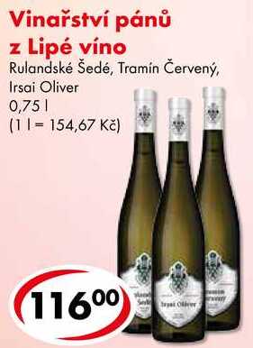 Vinařství pánů z Lipé víno, 0,75 l 