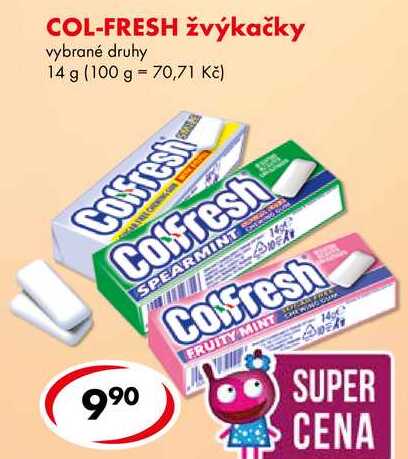 COL-FRESH žvýkačky, 14 g
