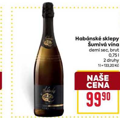Habánské sklepy Šumivá vína demi sec, brut 0,75l