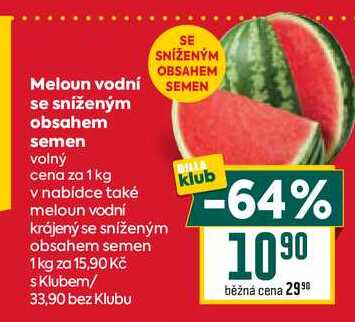 Meloun vodní se sníženým obsahem semen volný cena za 1 kg 