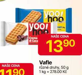 Vafle různé druhy, 50 g