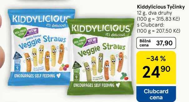 Kiddylicious Tyčinky, 12 g 