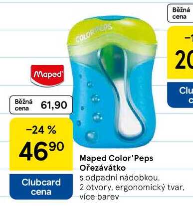 Maped Color Peps Ořezávátko s odpadní nádobkou, 2 otvory, ergonomický tvar, více barev 