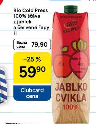 Rio Cold Press 100% šťáva z jablek a červené řepy, 1 l 