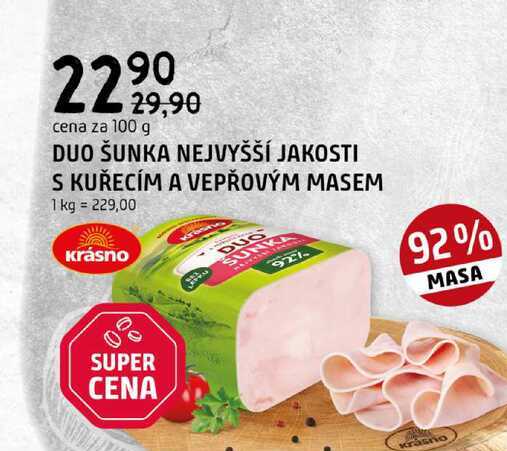 Duo šunka nejvyšší jakosti s kuřecím a vepřovým masem 100g