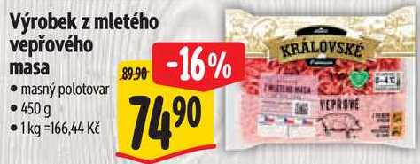 Výrobek z mletého vepřového masa, 450 g