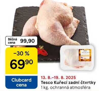 Tesco Kuřecí zadní čtvrtky, 1 kg 