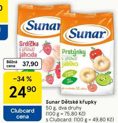 Sunar Dětské křupky, 50 g, dva druhy 