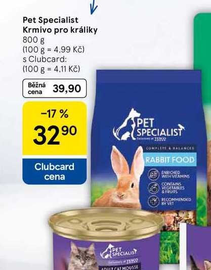 Pet Specialist Krmivo pro králiky, 800 g  