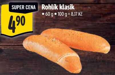 Rohlík klasik, 60 g