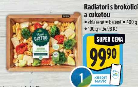 Radiatori s brokolicí a cuketou, 400 g