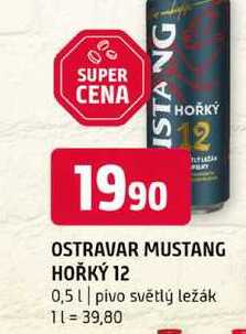 OSTRAVAR MUSTANG HOŘKÝ 12 0,5l pivo světlý ležák