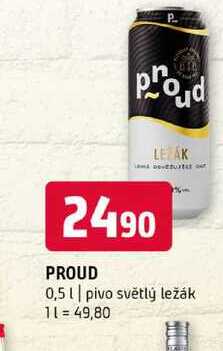 Proud světlý ležák 0,5 l 