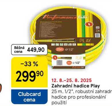 Zahradní hadice Play, 25 m, 1/2", robustní zahradní hadice pro profesionální použití 