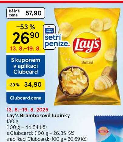 Lay's Bramborové lupínky, 130 g 
