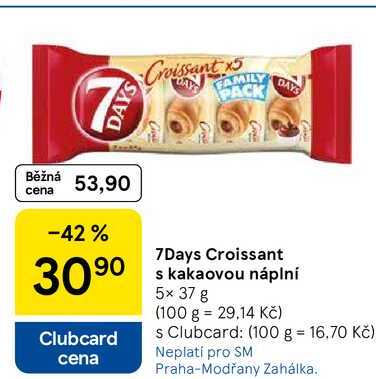 7Days Croissant s kakaovou náplní, 5x 37 g 