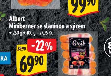  Albert Miniberner se slaninou a sýrem 250 g 