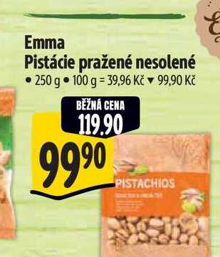 Emma Pistácie pražené nesolené 250 g