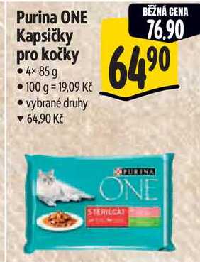Purina ONE Kapsičky pro kočky, 4x 85 g 