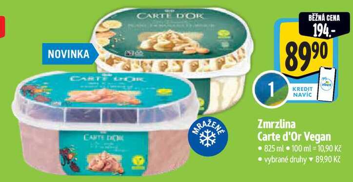 Zmrzlina Carte d'Or Vegan, 825 ml 