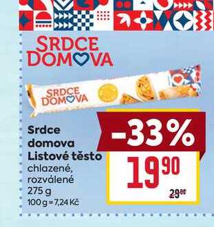 Srdce domova Listové těsto chlazené, rozválené 275 g 