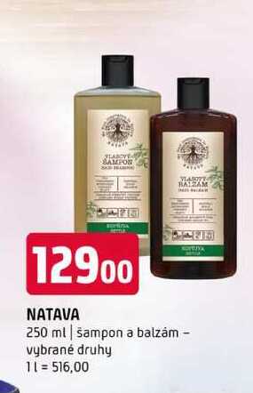 NATAVA 250 ml šampon a balzám vybrané druhy