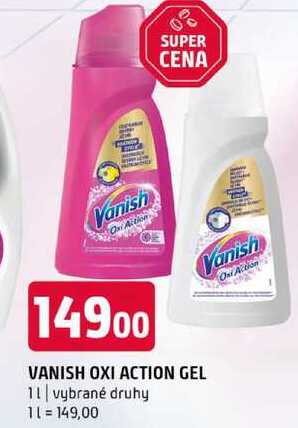 VANISH OXI ACTION GEL 1l vybrané druhy 