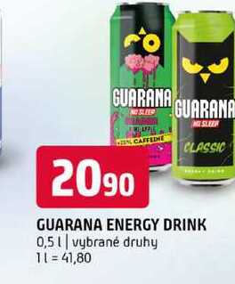GUARANA ENERGY DRINK 0,5l vybrané druhy 